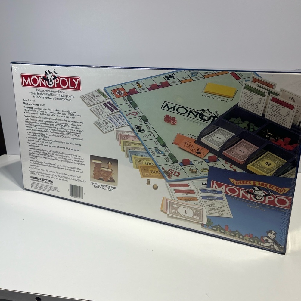 Monopoly Deluxe Anniversary Edition Board Game - Blue - Picture 4 of 11